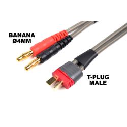 Cordon de charge fiche banane / prise deans 40cm